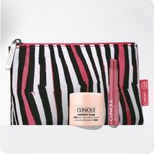 Clinique 3 Piece Winter Pink Crush Kit Moisture Surge & Black Honey Lipstick NEW